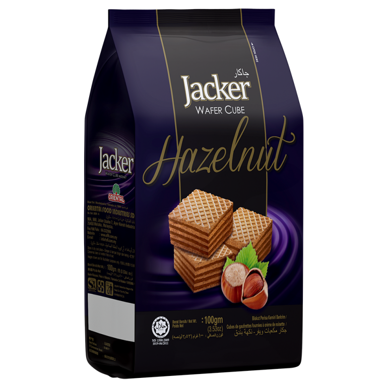 Jacker Hazelnut Wafer Cube 100gm