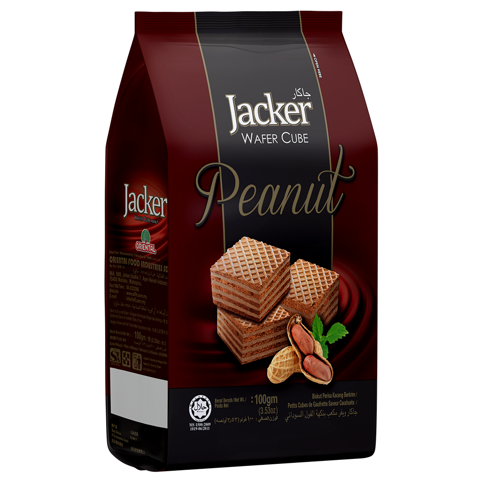 Jacker Peanut Wafer Cube 100gm