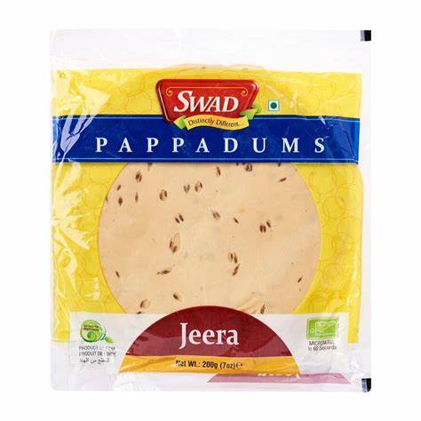 Jeera Pappadums (Cumin) (200gm)