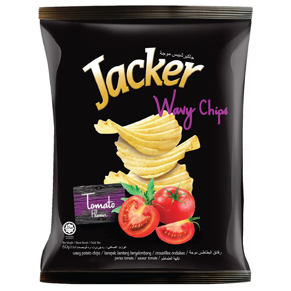 Jacker Potato Wavy Chips (Tomato)60gm