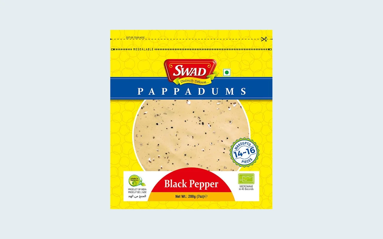 Black Pepper Pappadums (200gm)