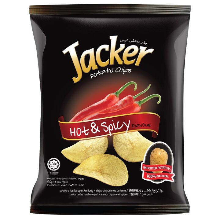 Jacker Potato Chips (Hot & Spicy)60gm