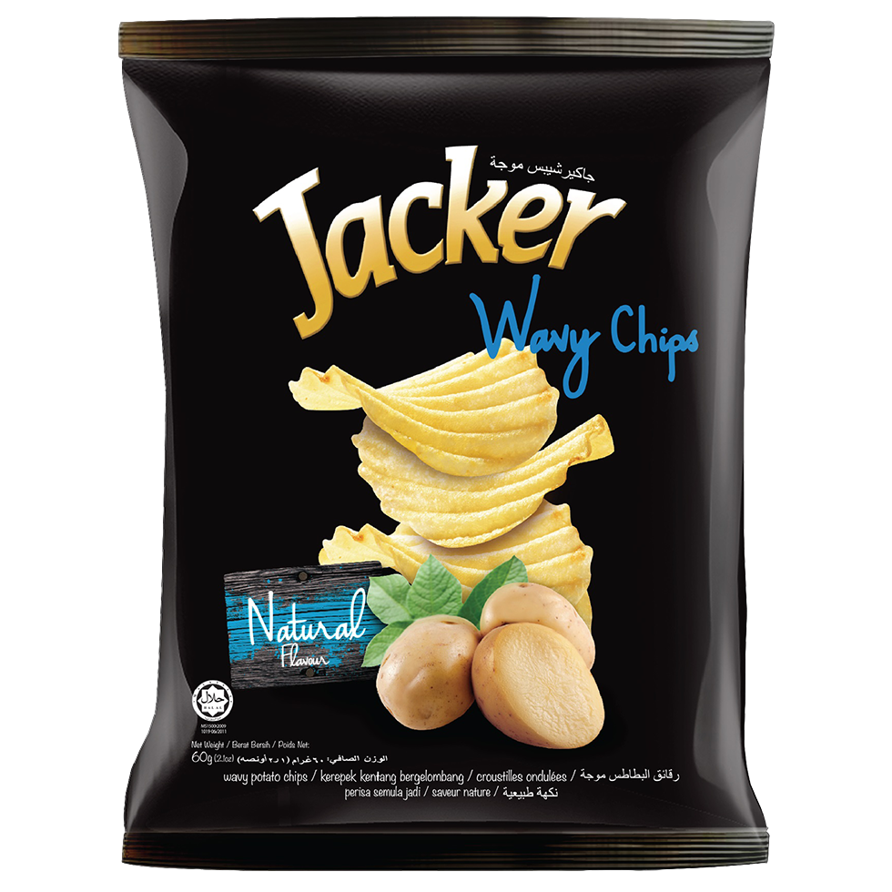 Jacker Potato Wavy Chips (Natural)60gm