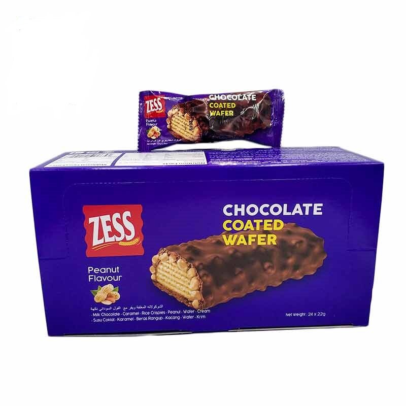 Zess Chocolate Coated Peanut Wafer 22gm * 24